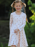 Fall Pumpkin Bow Girls Twirl Dress - 2