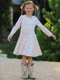 Fall Pumpkin Bow Girls Twirl Dress - 4