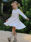 Fall Pumpkin Bow Girls Twirl Dress - 3