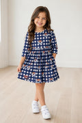 Auburn Plaid Aubie 3/4 Sleeve Pocket Twirl Dress - 5
