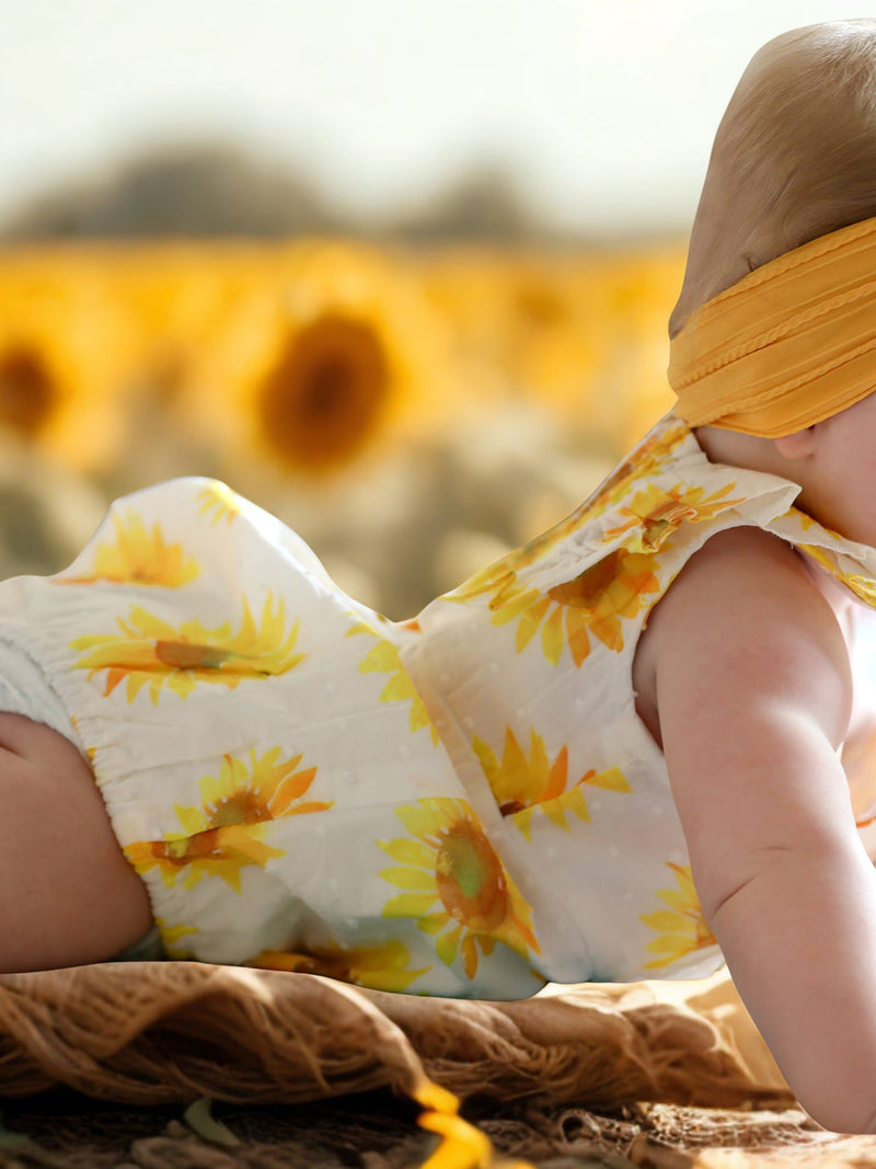 Sunflower Girls Smocked Ruffle Romper - 2