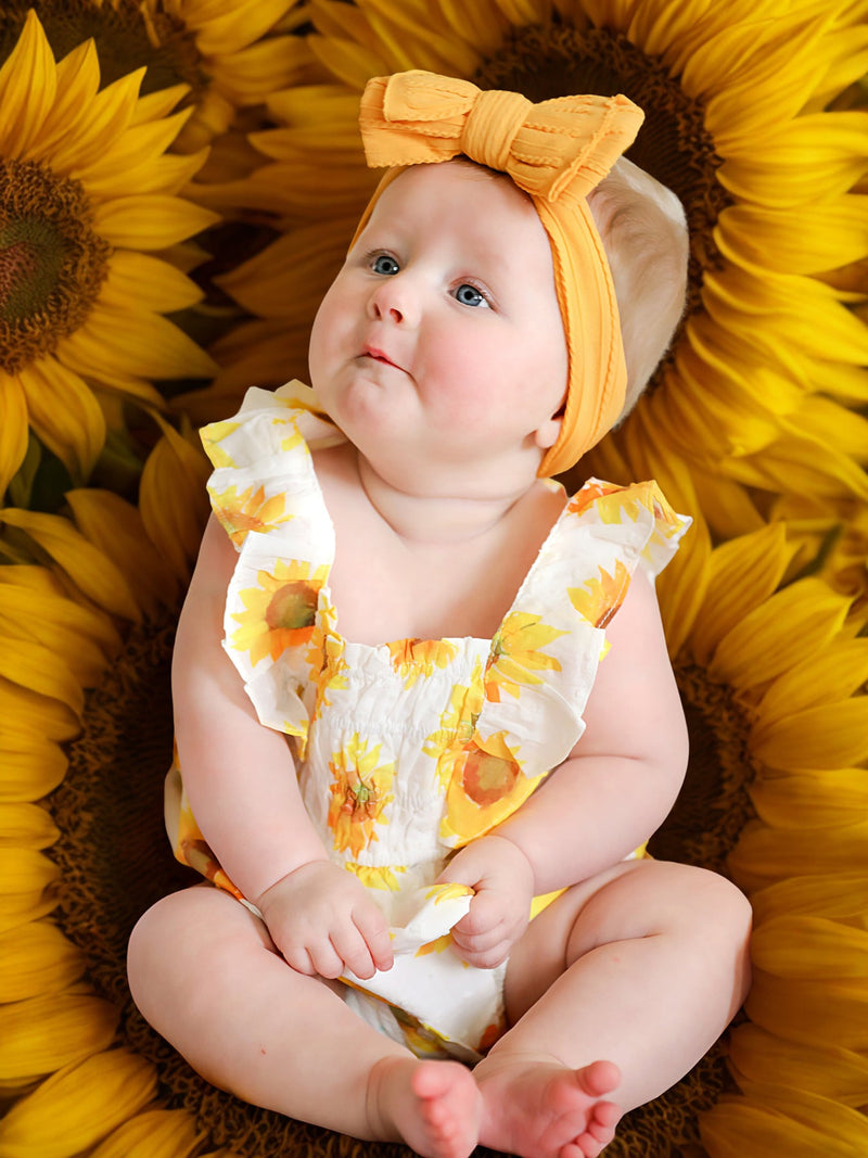 Sunflower Girls Smocked Ruffle Romper - 4