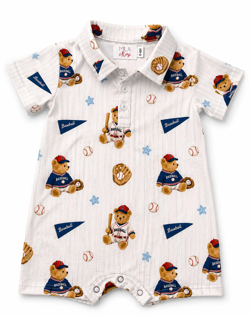 Baseball Bears Polo Shorty One-Piece - 1