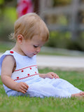 4th of july Star Embroidery Smock Boys Romper - 4
