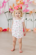 Berries & Bows Ruffle Cross Back Romper - 2