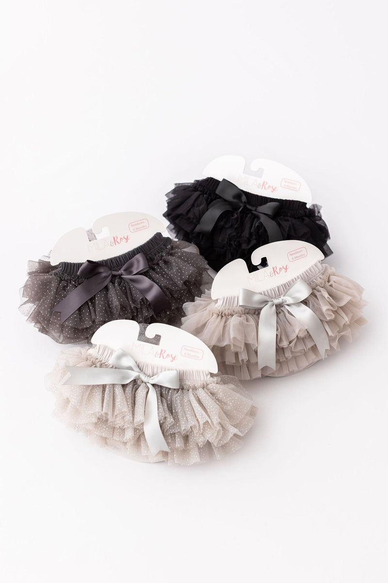 SALE Charcoal & Silver Glitter Ruffle Tutu Bloomer - 3