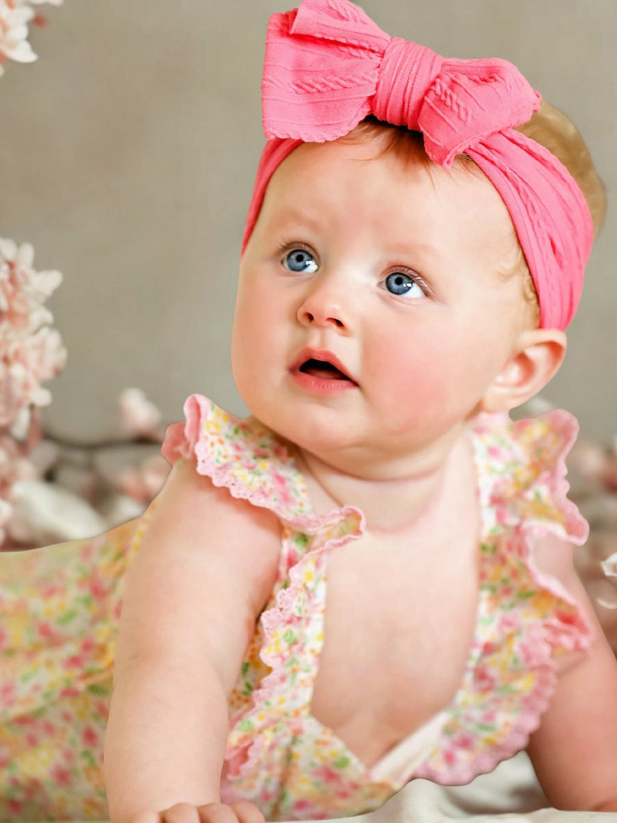 Floral Smocked Baby Girl Romper