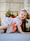 Thanksgiving Smocked Girls Dress Bloomer Set Turkey Embroidery - 3