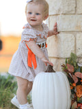 Thanksgiving Smocked Girls Dress Bloomer Set Turkey Embroidery - 4