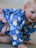 Fall Cat Print Girls Long Sleeve Romper - 5