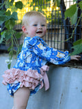 Fall Cat Print Girls Long Sleeve Romper - 3