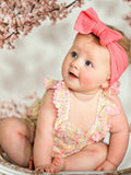Floral Smocked Baby Girl Romper - 2
