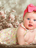 Floral Smocked Baby Girl Romper - 3