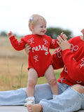Christmas Candy Cane Merry Knit Baby Romper - 2