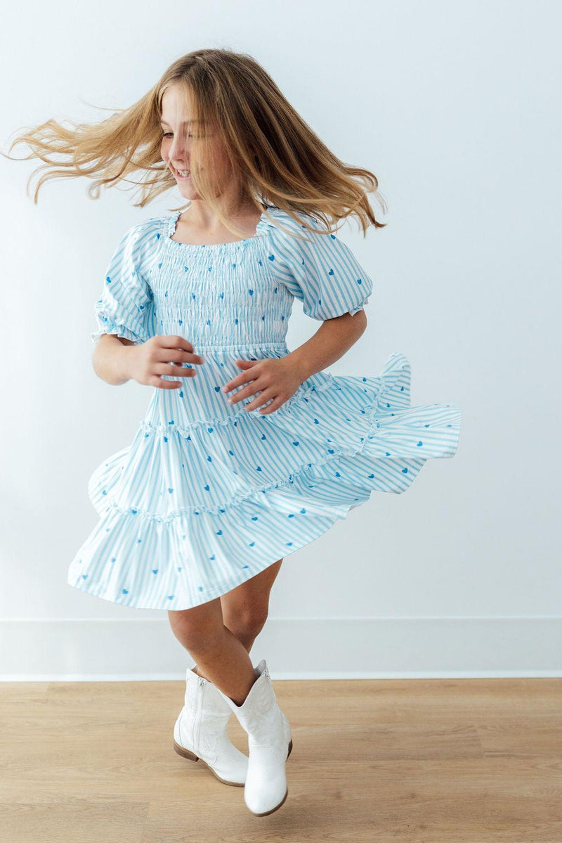 Blueberry Kisses Smocked Ruffle Dress - 2