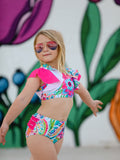 "Colorful Pattern" Girls' Boutique Swimsuit - 3