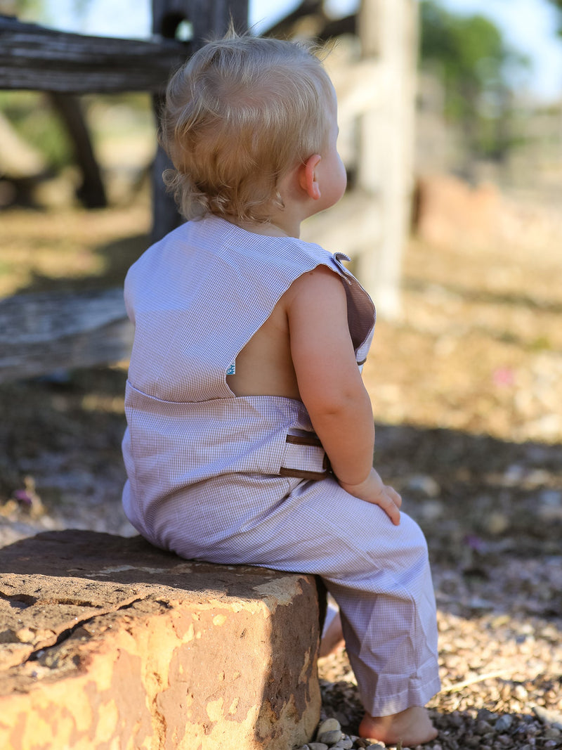 Fall Halloween & Thanksgiving  Pumpkin Smock Embroidered Boys Romper - 2