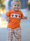 Thanksgiving Turkey Plaid Boys Pants Set - 1