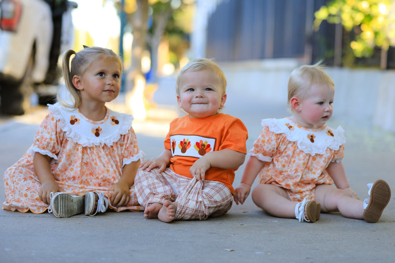 Thanksgiving Turkey Plaid Boys Pants Set - 6