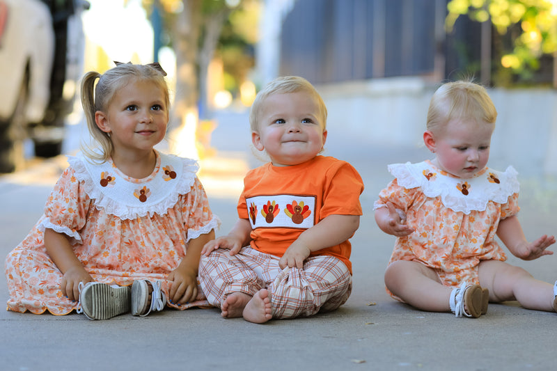 Thanksgiving Turkey Plaid Boys Pants Set - 7