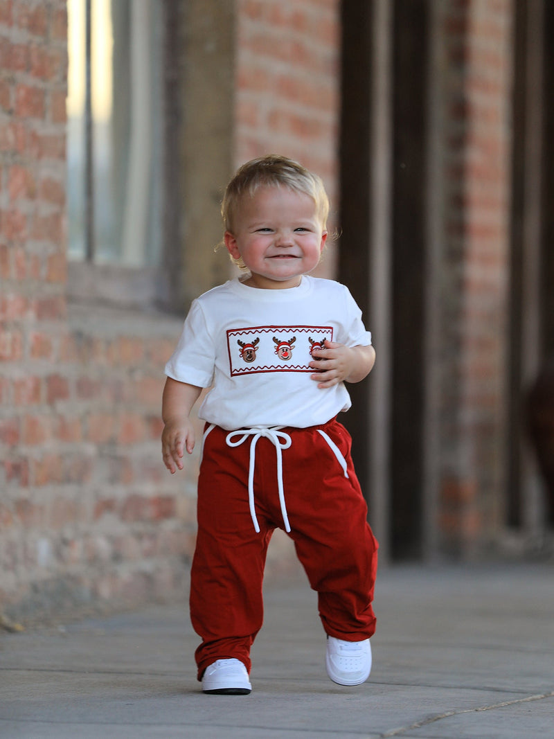 Boys Christmas Reindeer T-Shirt & Pants Set - 3