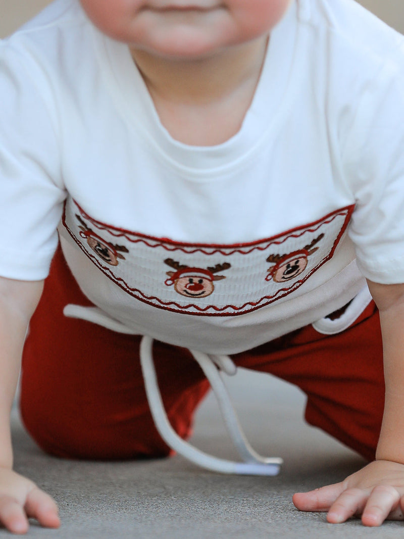 Boys Christmas Reindeer T-Shirt & Pants Set - 4