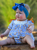 Fall Floral Smocked Girls Bloomer Set - 4