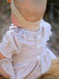 Fall Halloween & Thanksgiving Pumpkin Embroidery Smock Plaid Baby Girl Romper - 5
