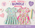 Back to School Girls Dress Bundle | 2 Boutique School Print Dresses - 1