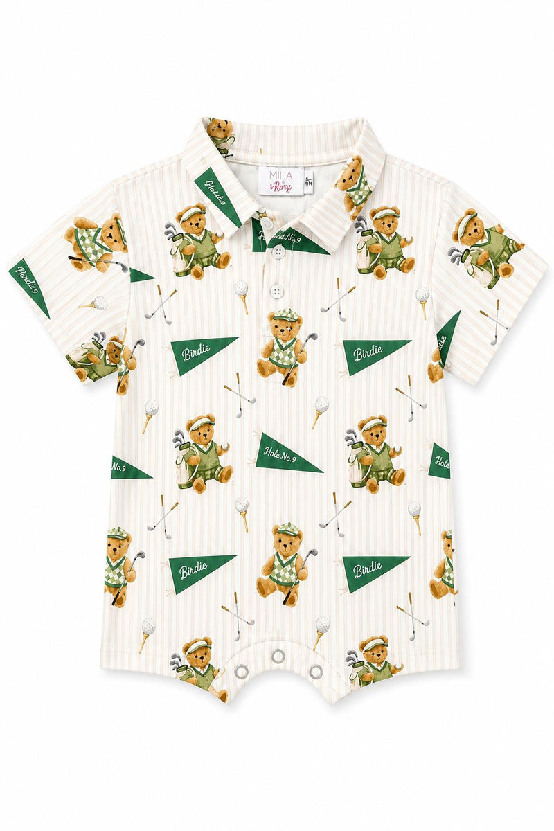 Golfing Bears Polo Shorty One-Piece - 1