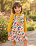 Artist Inspired Colorful Girls Dress - 1