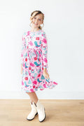 Christmas Cowgirl L/S Pocket Twirl Dress - 7