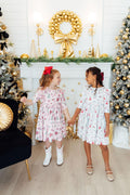 Clara's Christmas 3/4 Sleeve Ruffle Twirl Dress - 10