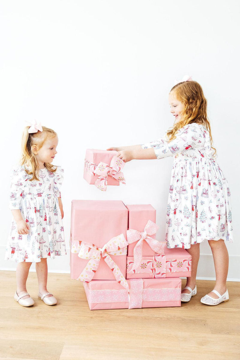 Clara's Christmas 3/4 Sleeve Ruffle Twirl Dress - 5