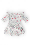 Clara's Christmas 3/4 Sleeve Flutter Twirl Bodysuit - 2