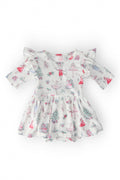 Clara's Christmas 3/4 Sleeve Flutter Twirl Bodysuit - 1