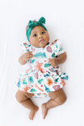 Classic Christmas 3/4 Sleeve Flutter Twirl Bodysuit - 2