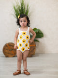 Summer Sunflower Baby Crochet Romper - 2