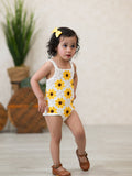 Summer Sunflower Baby Crochet Romper - 3