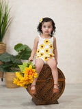 Summer Sunflower Baby Crochet Romper - 1