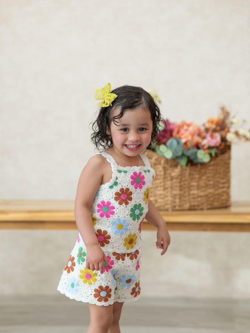Summer Crochet Floral Girl Set - 3