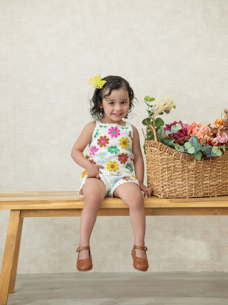 Summer Crochet Floral Girl Set - 6