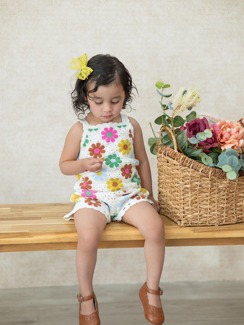 Summer Crochet Floral Girl Set - 2