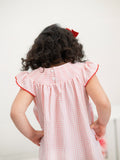 Baby Girls Strawberry Embroidered Plaid Smocked Dress - 8