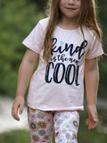 Girls Letter Print Top + Floral Pattern Pants - 5
