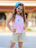 Back To School Girls "ABC" Embroidered Ruffle Set - 2