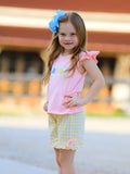 Back To School Girls "ABC" Embroidered Ruffle Set - 6