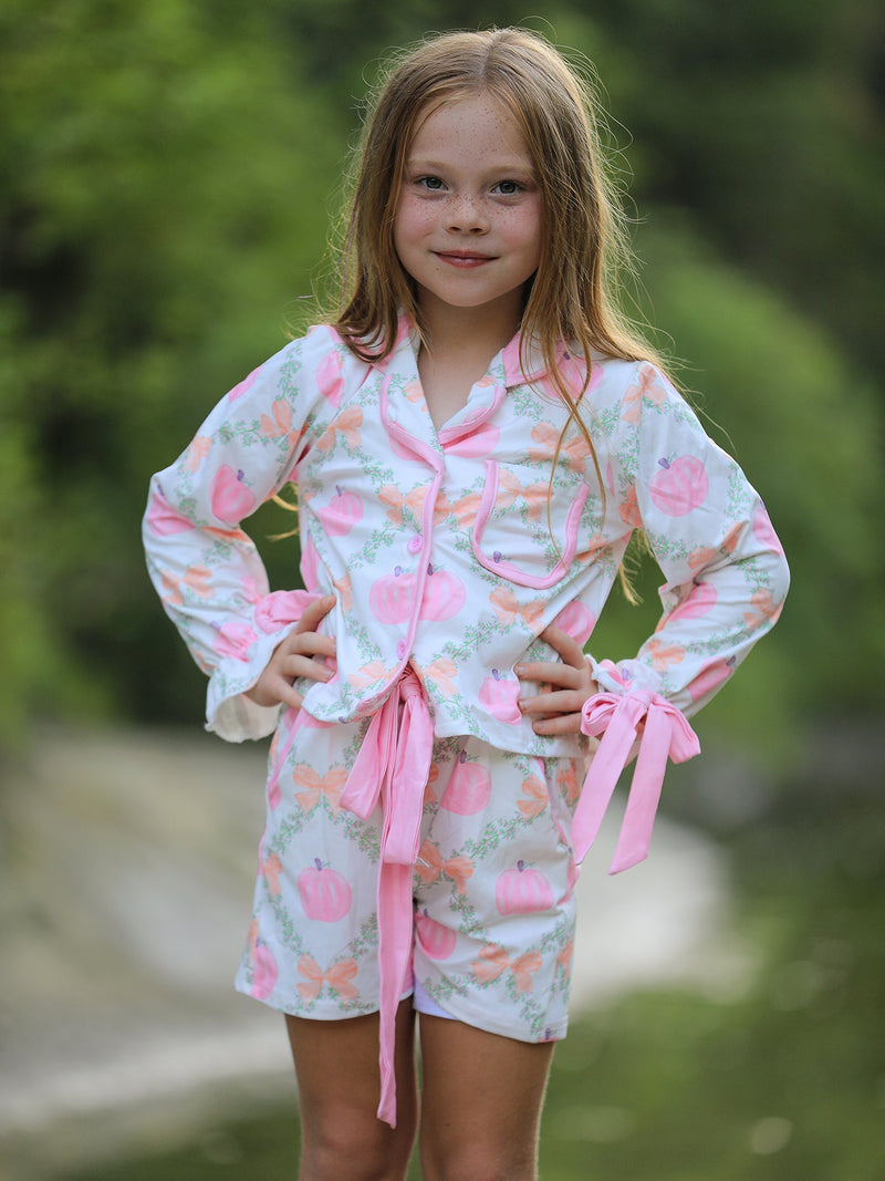 Mommy and Me Fall Thanksgiving Pumpkin  Pajama - 5