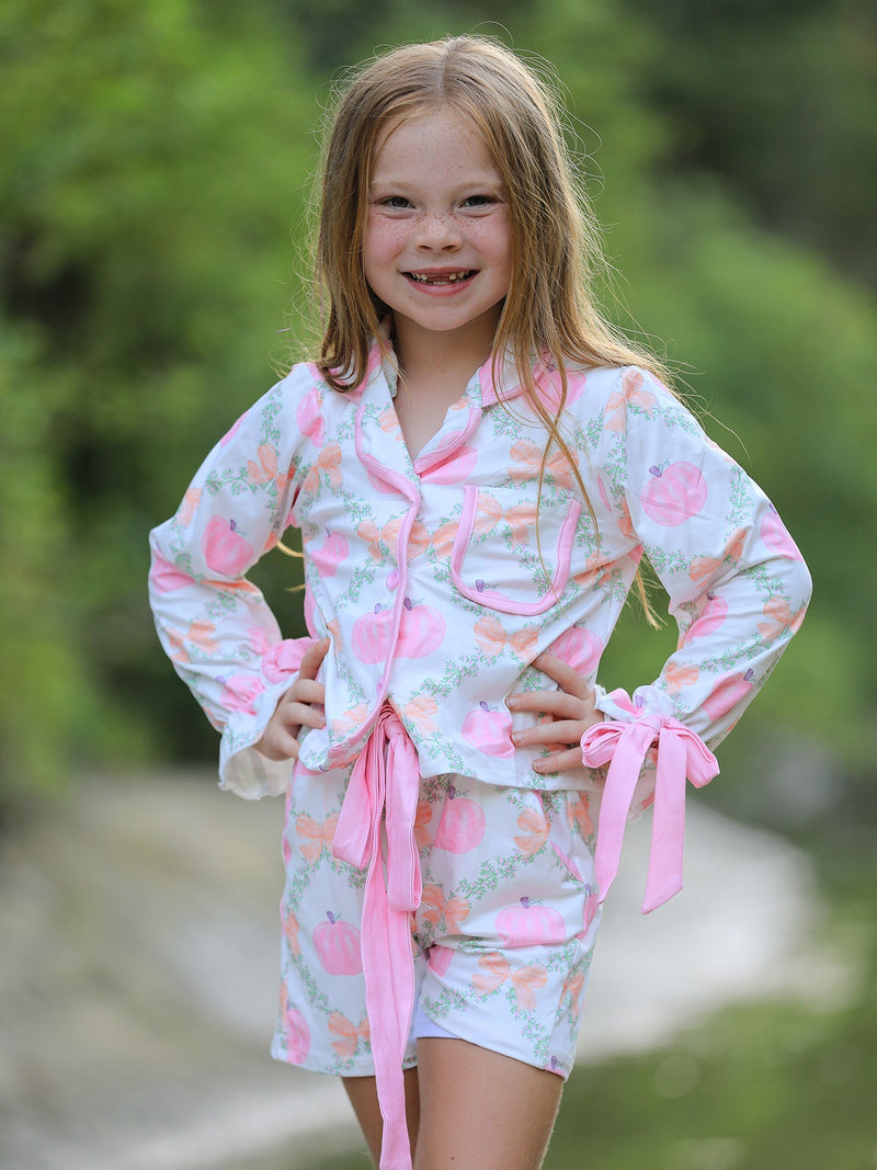 Mommy and Me Fall Thanksgiving Pumpkin  Pajama - 6