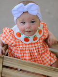 Thanksgiving Halloween Pumpkin Puff Sleeve Girls Bloomer Set - 2